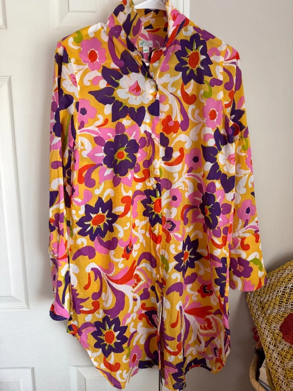 NWOT, JCREW, COLORFUL GRAPHIC BEACH COVER-UP